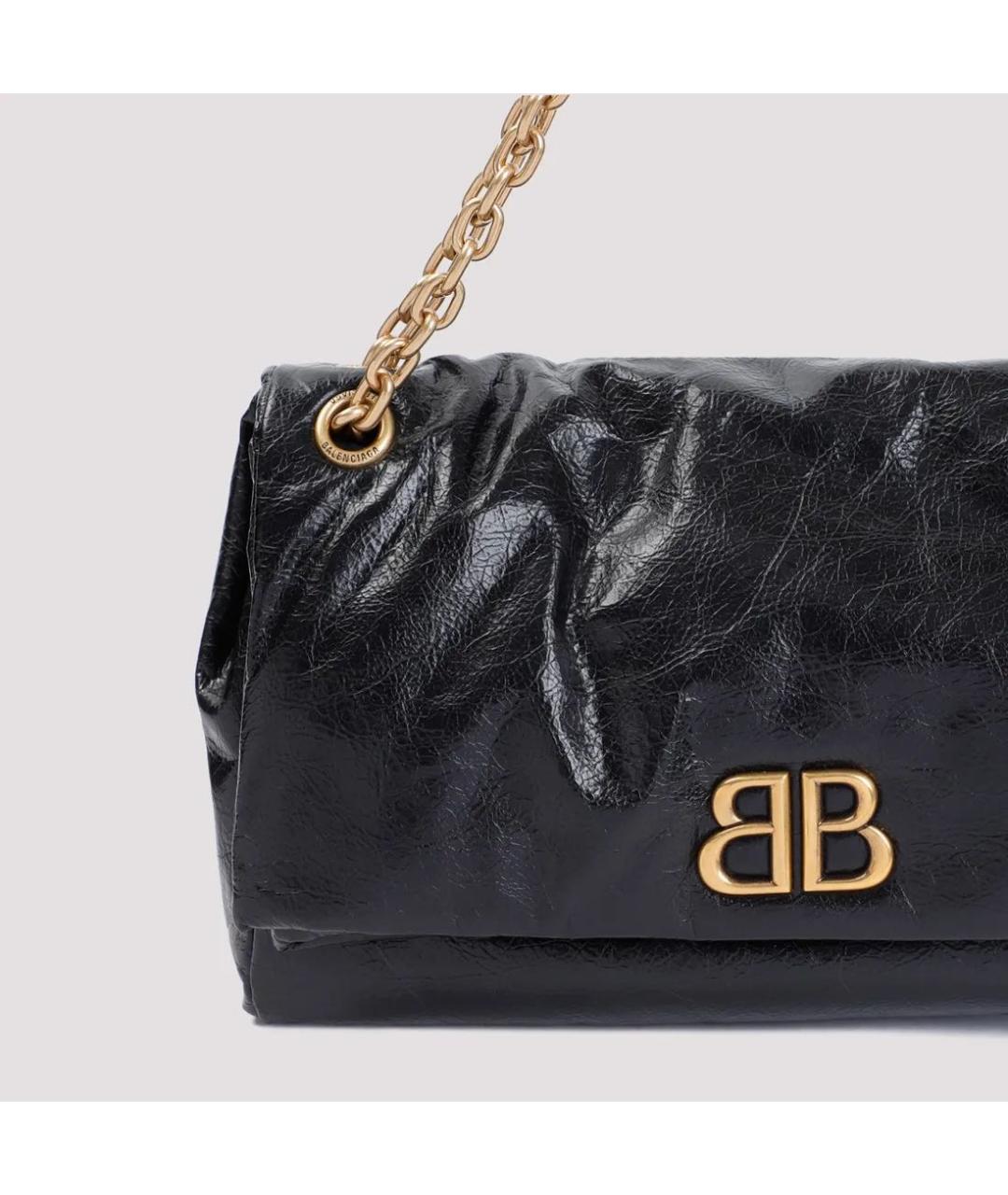 BALENCIAGA Черная кожаная сумка через плечо, фото 4