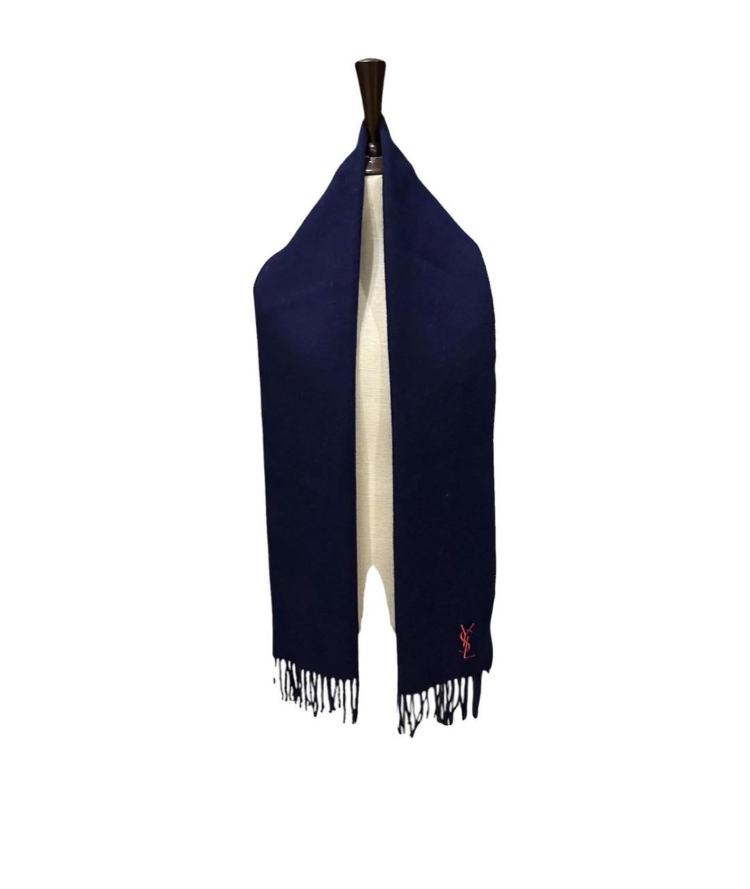 SAINT LAURENT Темно-синий шарф, фото 3