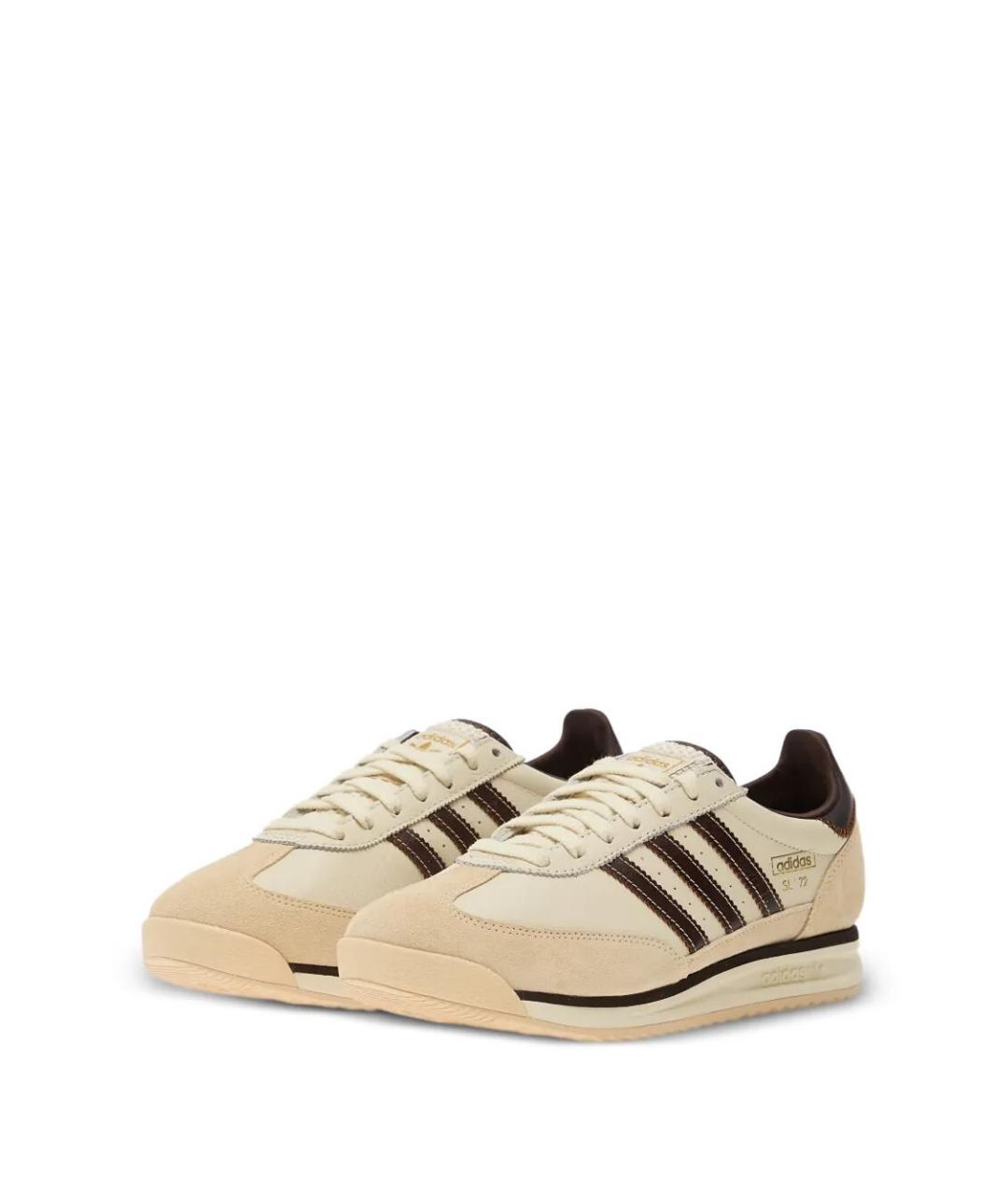 ADIDAS Бежевые кожаные низкие кроссовки / кеды, фото 2