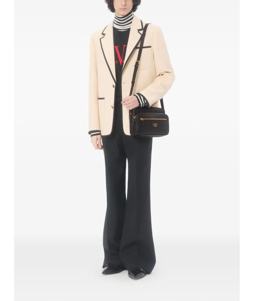 VALENTINO Черная кожаная сумка на плечо, фото 2