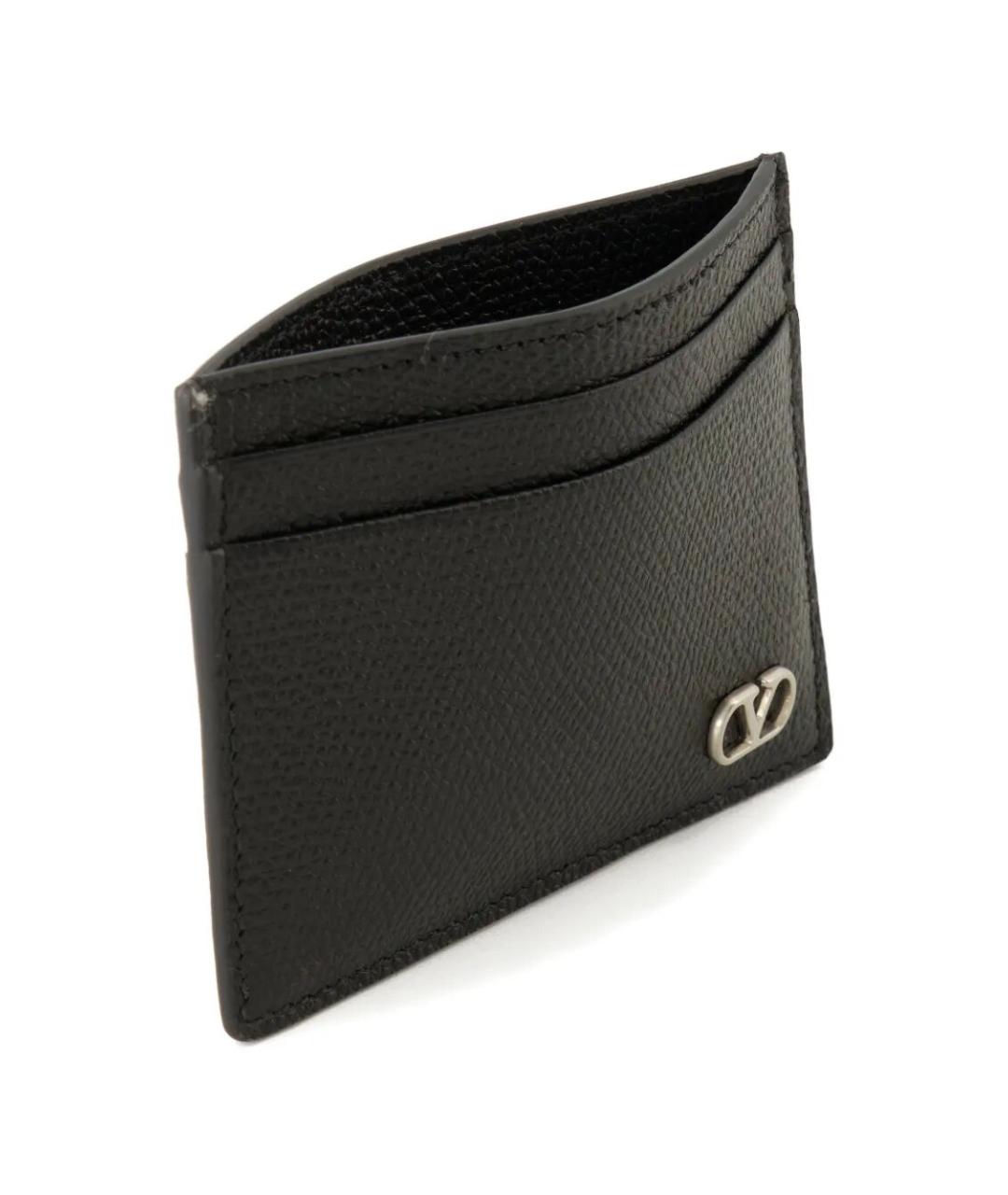 VALENTINO Черный кожаный кардхолдер, фото 3