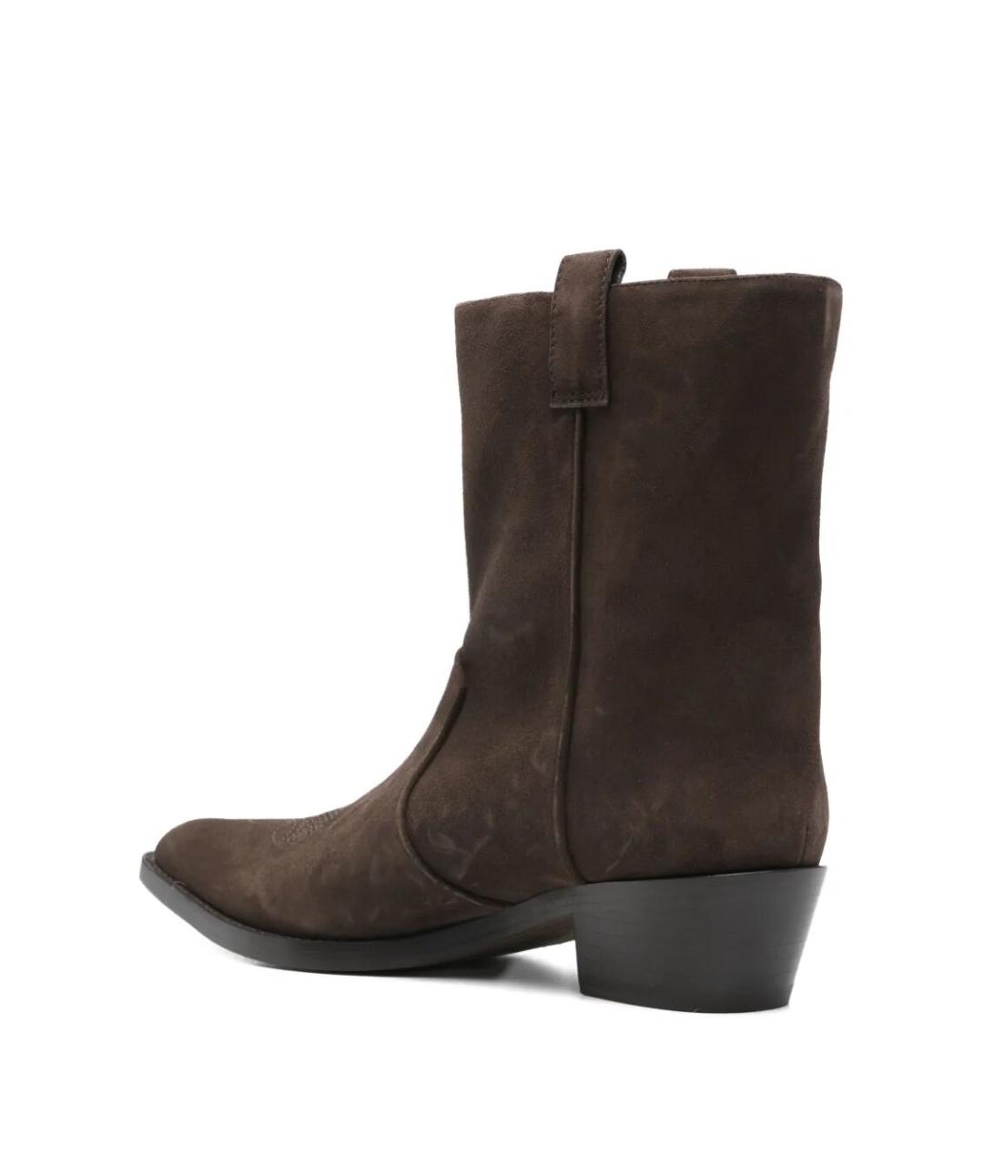 KHAITE Коричневые кожаные полусапоги, фото 3