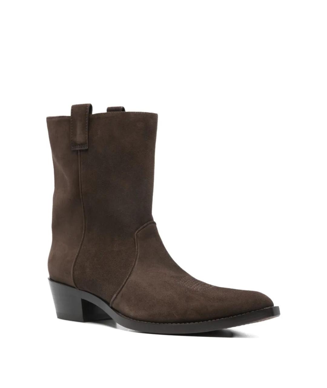 KHAITE Коричневые кожаные полусапоги, фото 2