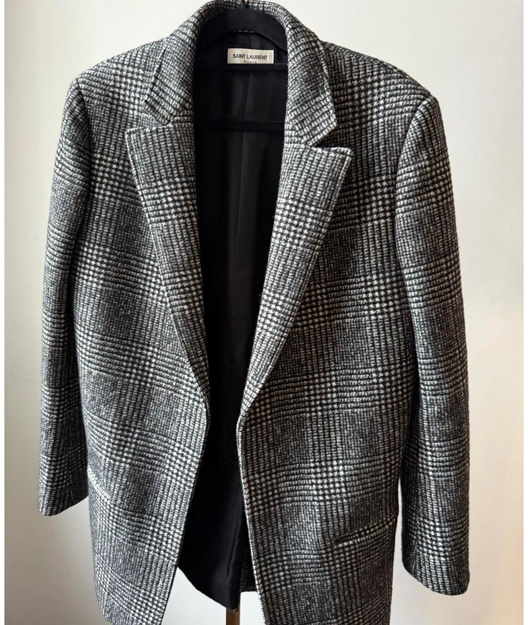 SAINT LAURENT Серый шерстяной жакет/пиджак, фото 5