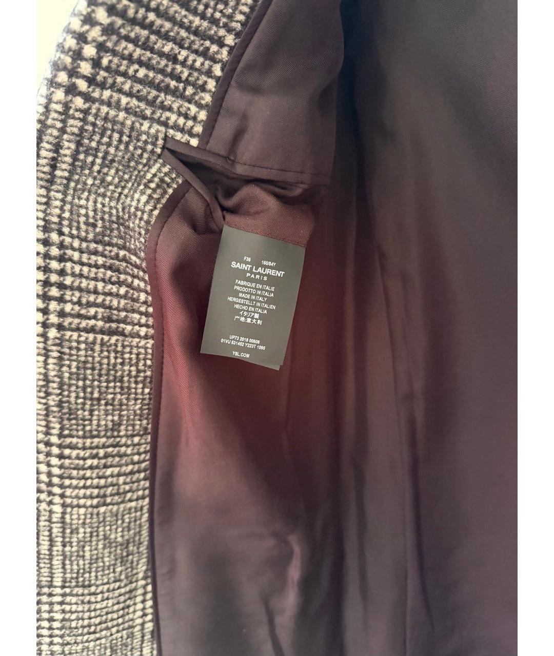 SAINT LAURENT Серый шерстяной жакет/пиджак, фото 3