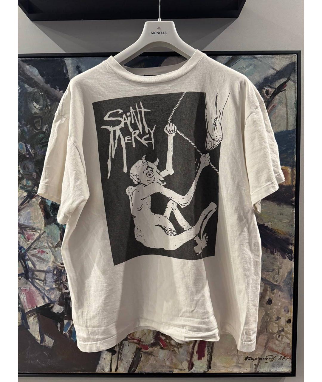 Saint Michael Белая хлопковая футболка, фото 6