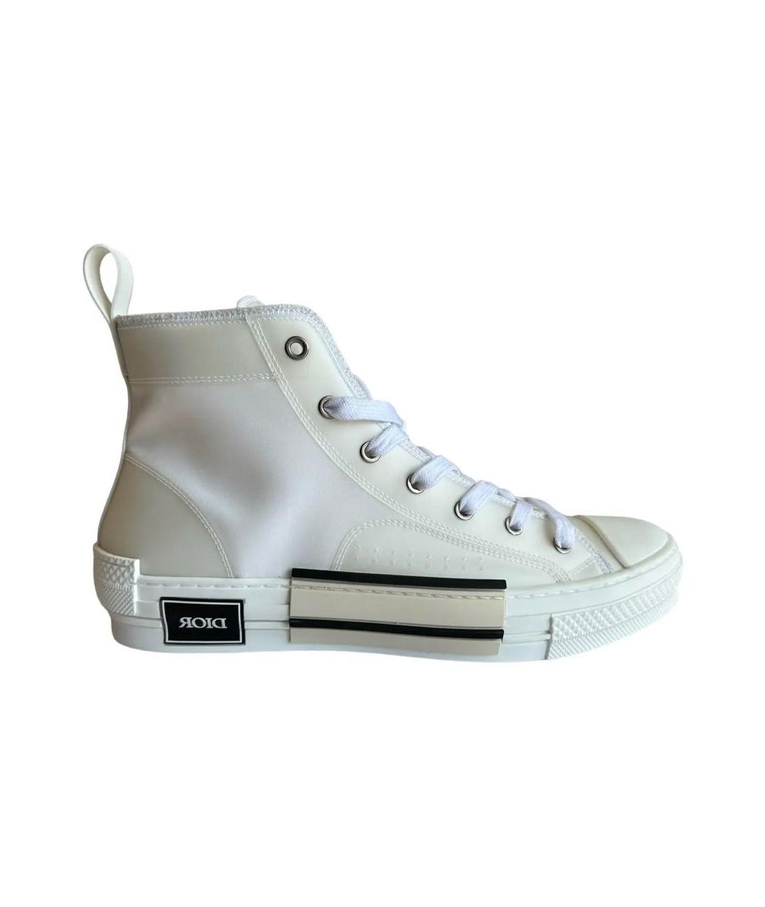 CHRISTIAN DIOR Бежевые текстильные высокие кроссовки / кеды, фото 1