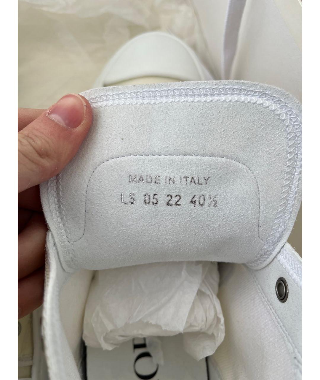 CHRISTIAN DIOR Бежевые текстильные высокие кроссовки / кеды, фото 7