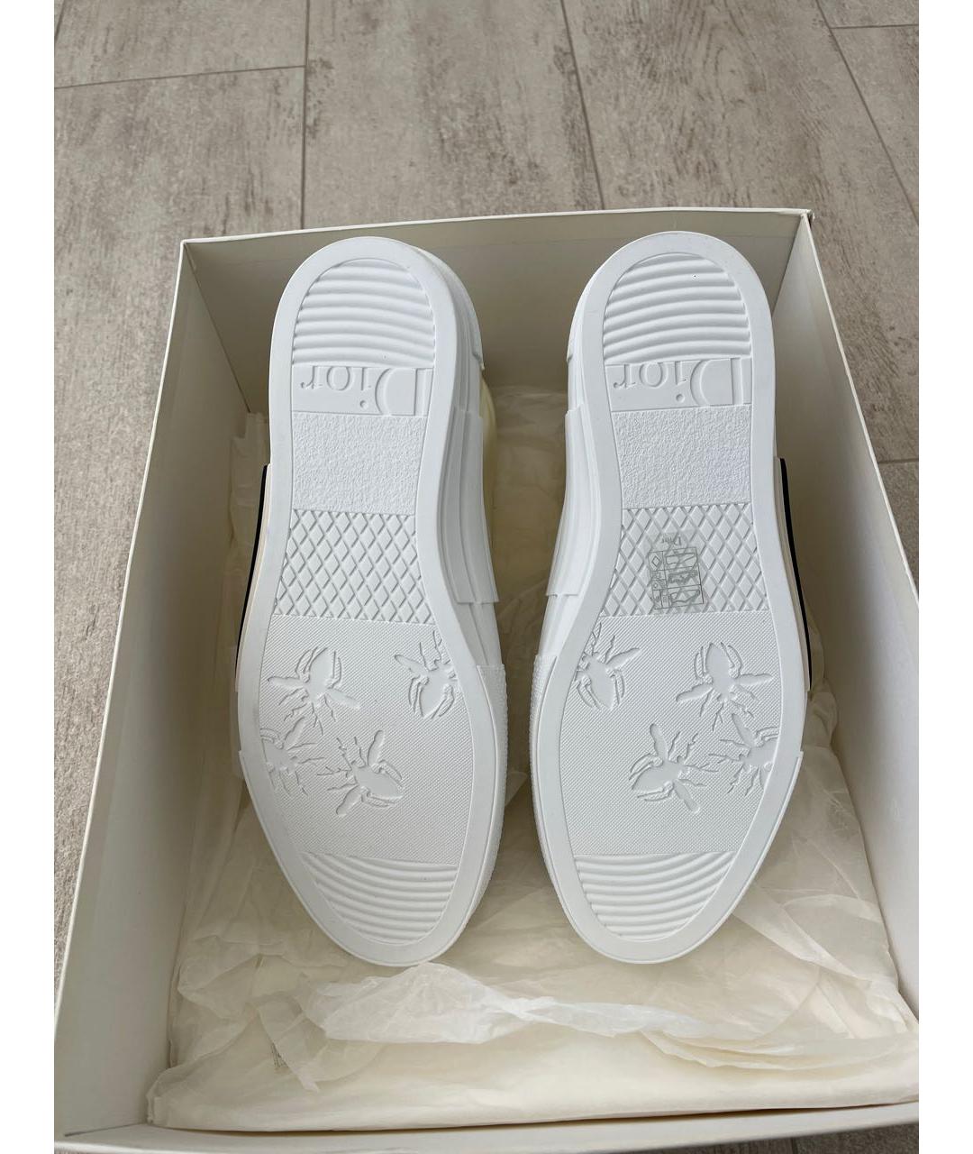 CHRISTIAN DIOR Бежевые текстильные высокие кроссовки / кеды, фото 5