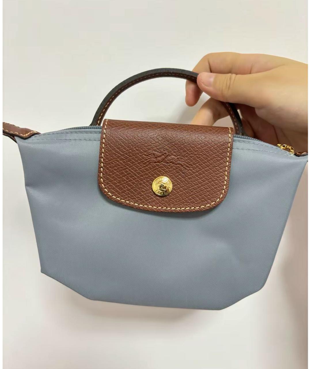 LONGCHAMP Голубая сумка с короткими ручками, фото 2