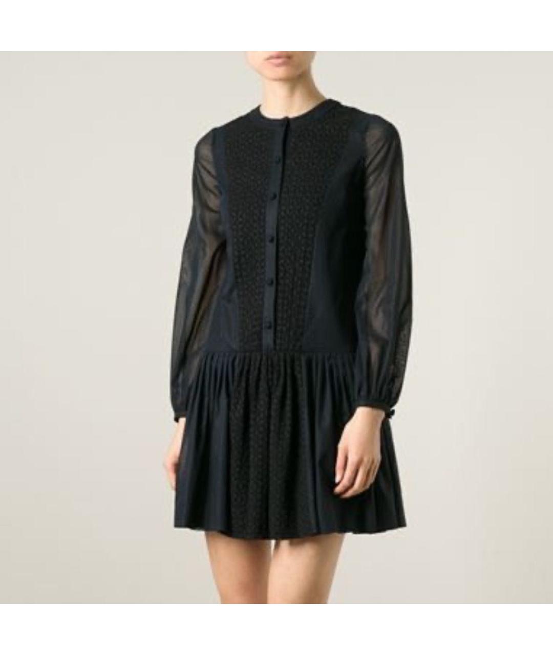 SAINT LAURENT Черное хлопковое коктейльное платье, фото 5