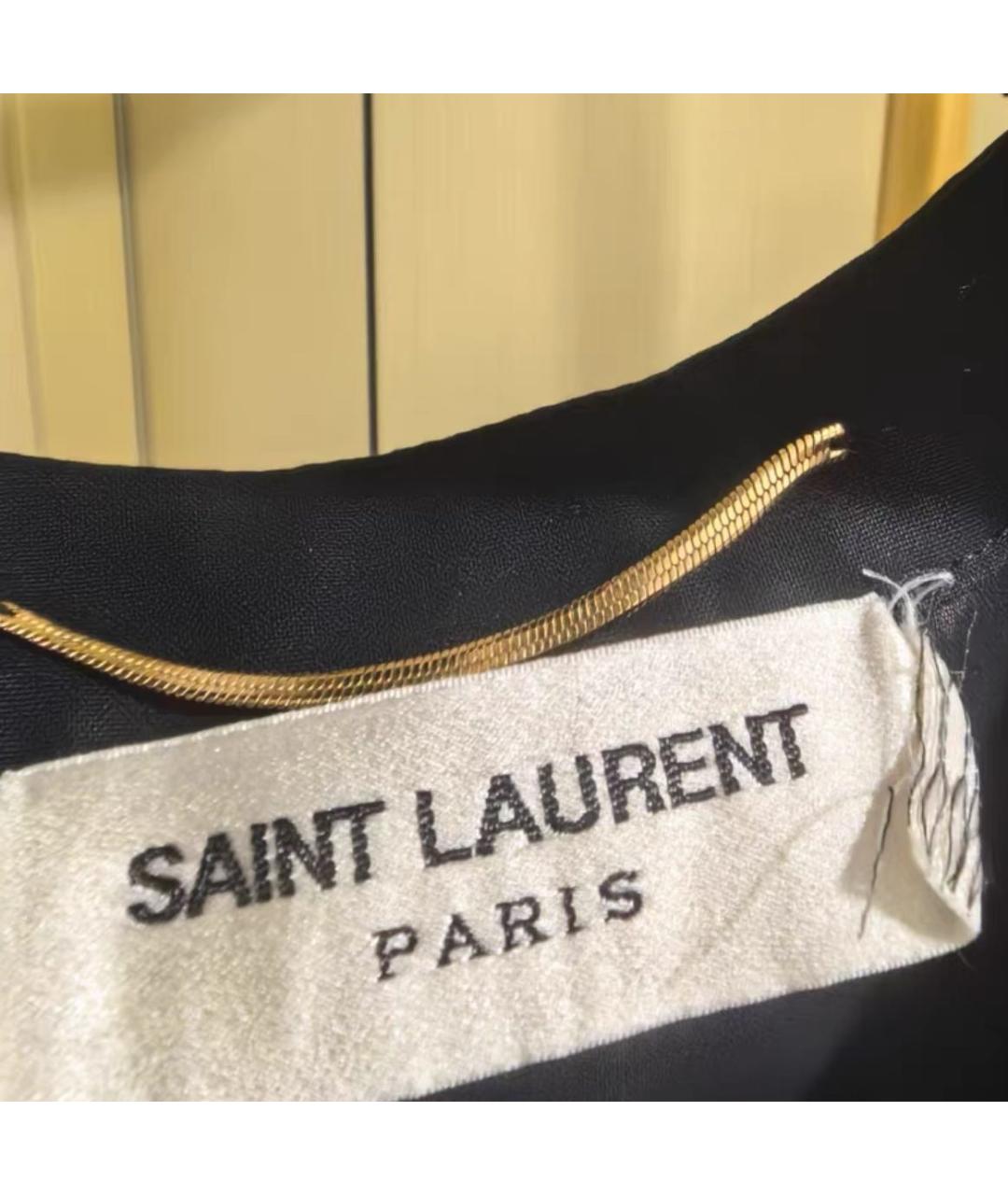 SAINT LAURENT Черное хлопковое коктейльное платье, фото 4