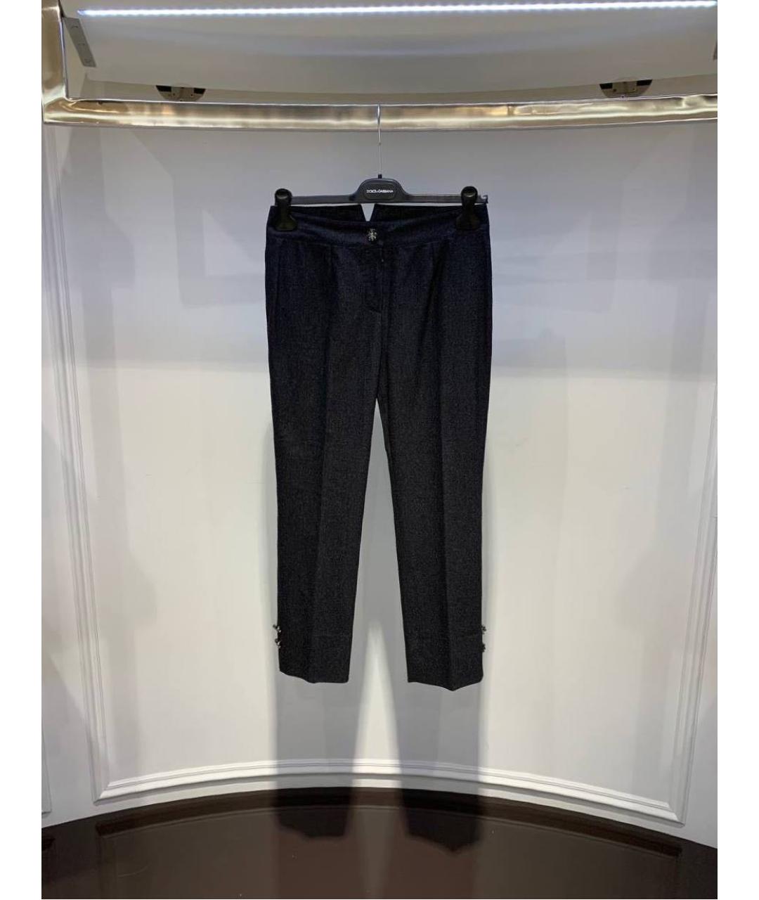 DOLCE&GABBANA Черные прямые брюки, фото 4