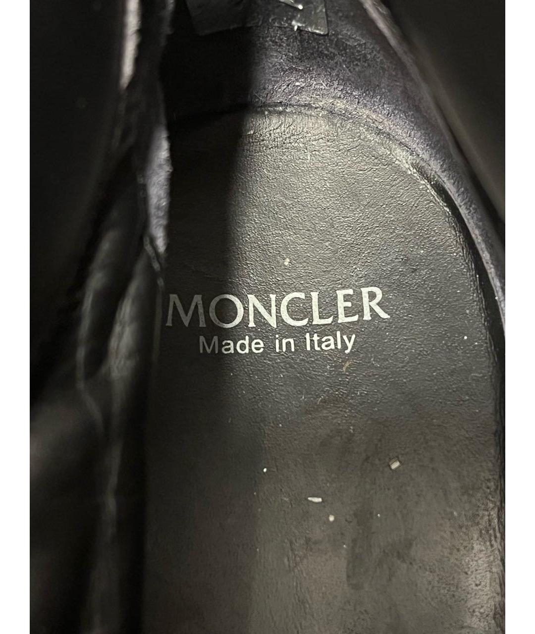 MONCLER Черные кожаные высокие ботинки, фото 8