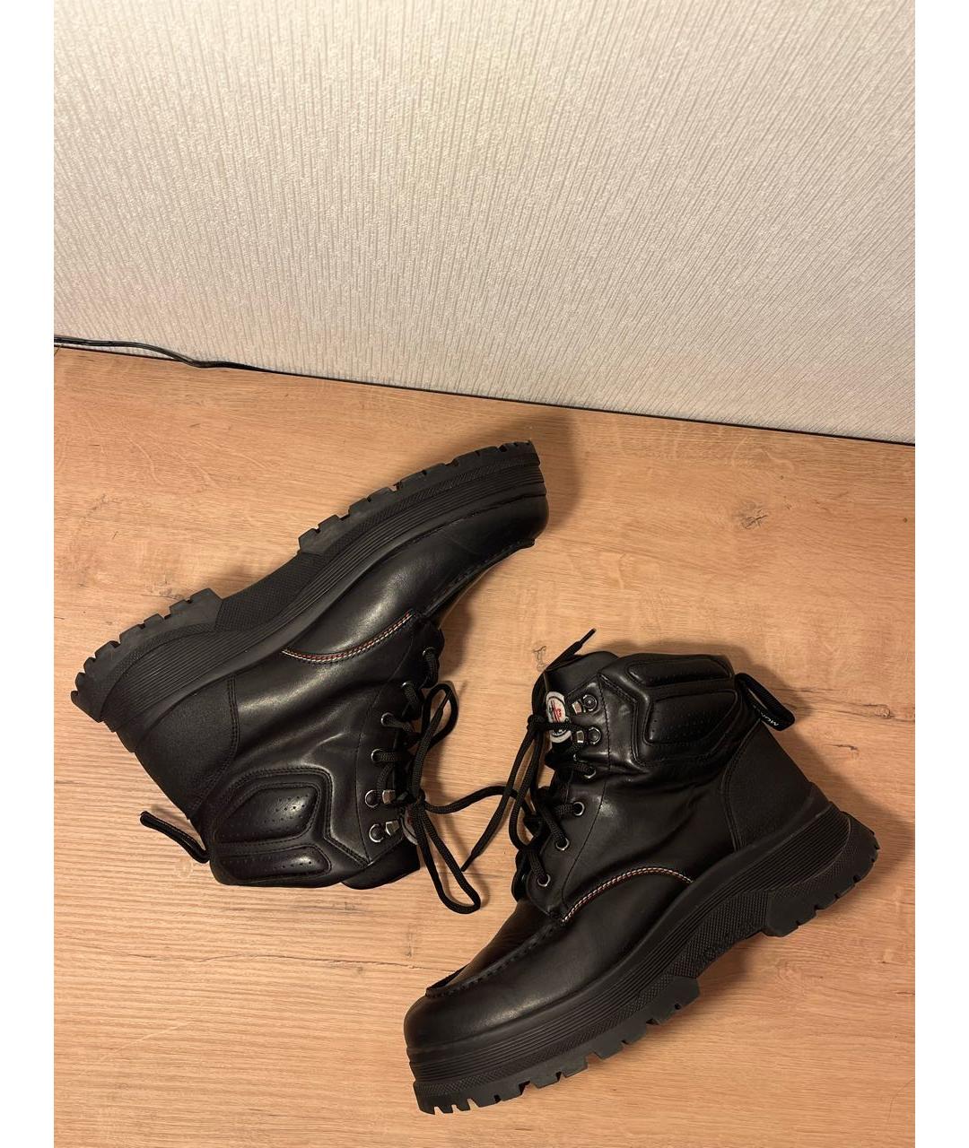 MONCLER Черные кожаные высокие ботинки, фото 9