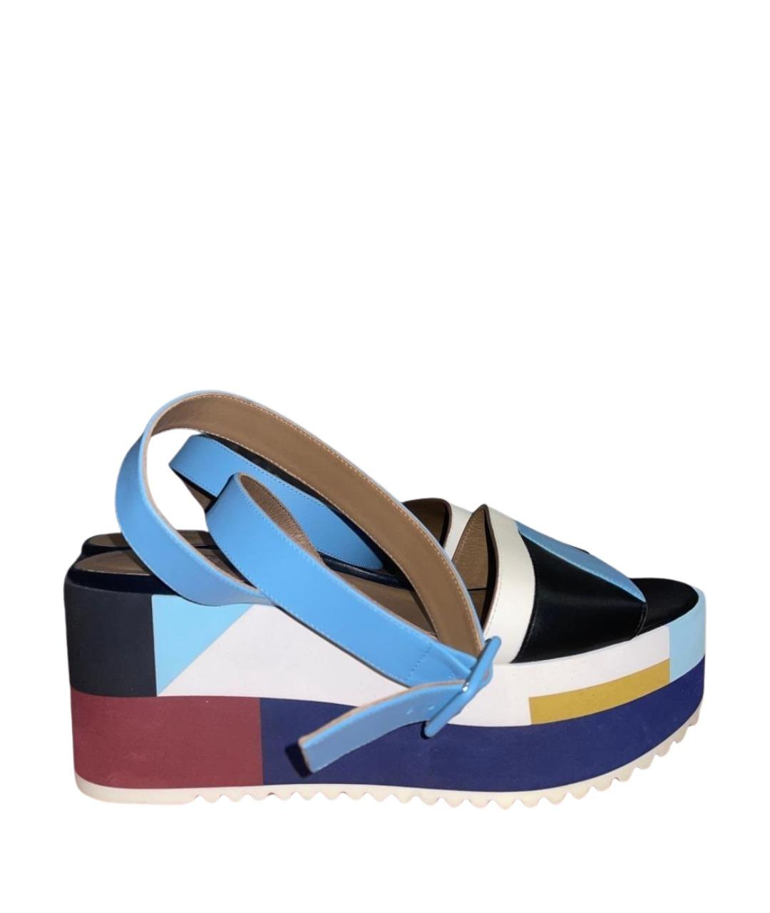 HERMES Мульти кожаные босоножки, фото 1