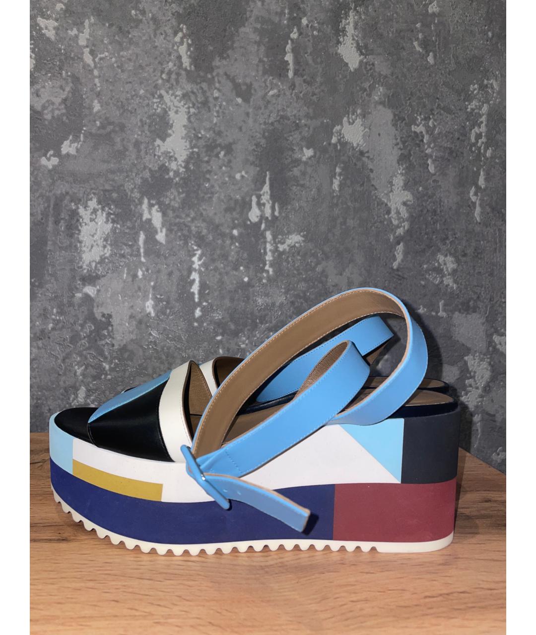 HERMES Мульти кожаные босоножки, фото 6