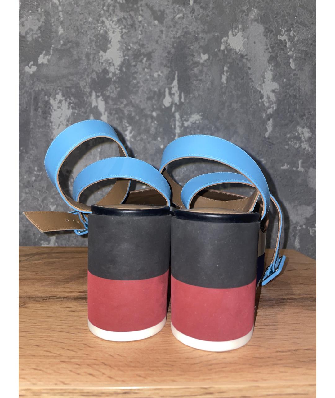 HERMES Мульти кожаные босоножки, фото 4