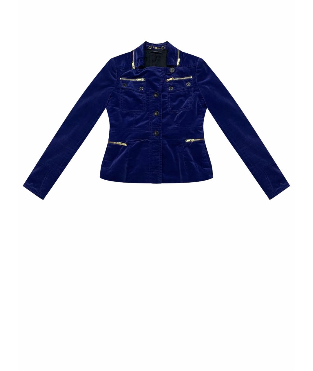 GUCCI Синее велюровое пальто, фото 1