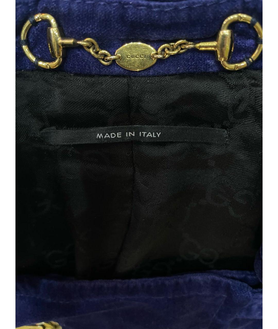 GUCCI Синее велюровое пальто, фото 6
