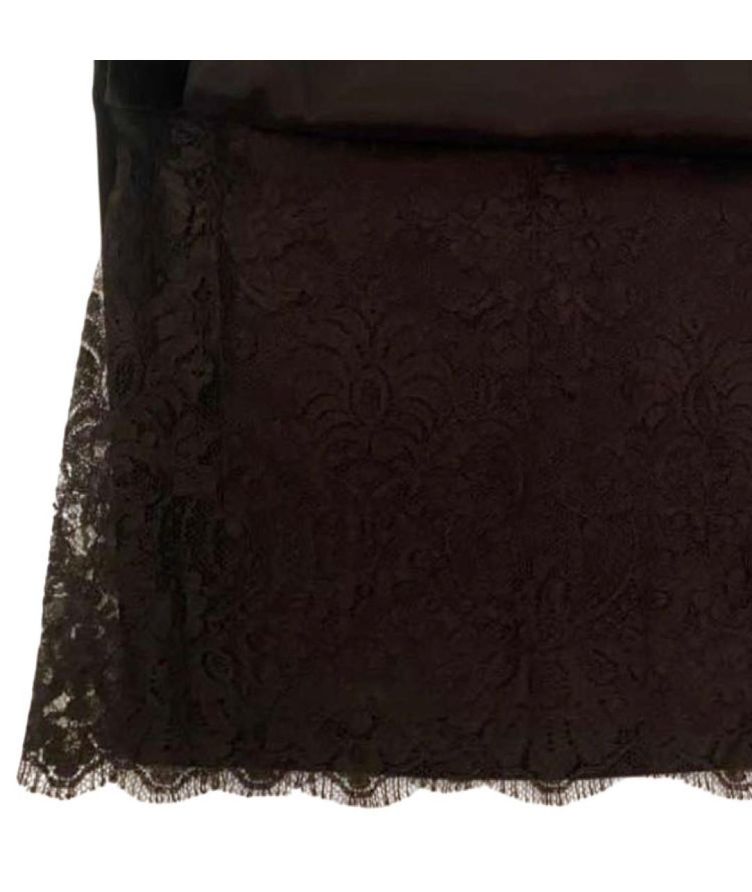 VALENTINO Черная бархатная юбка мини, фото 4