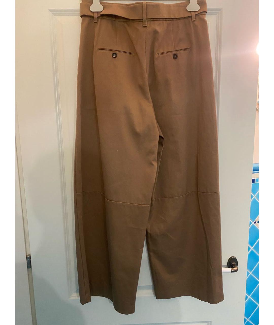 'S MAX MARA Коричневые хлопковые брюки широкие, фото 2