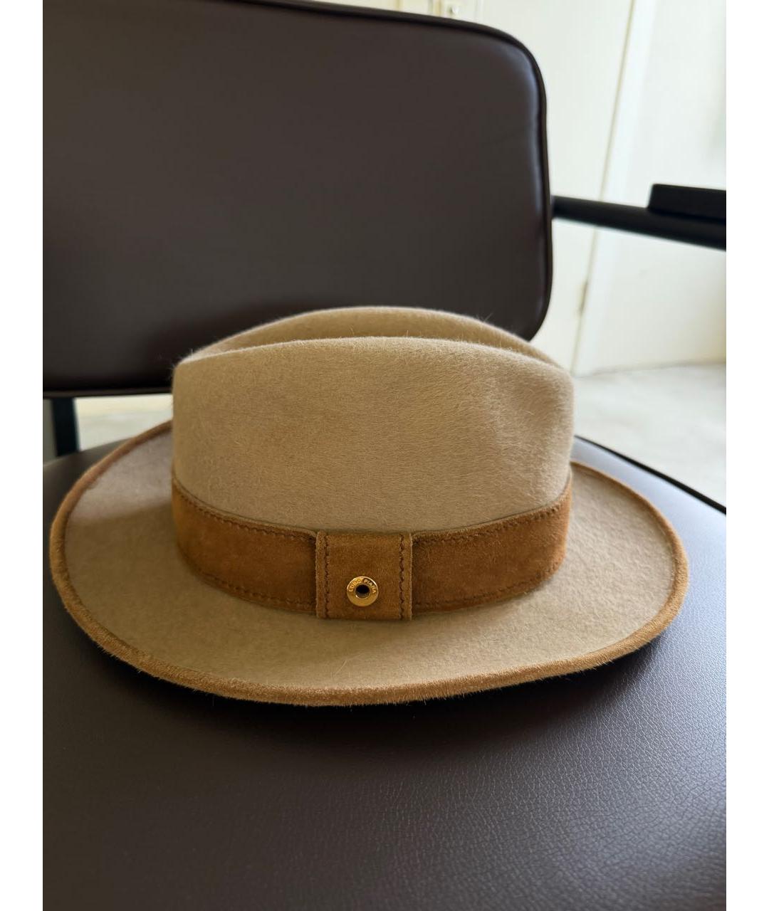 LORO PIANA Бежевая кашемировая шляпа, фото 6