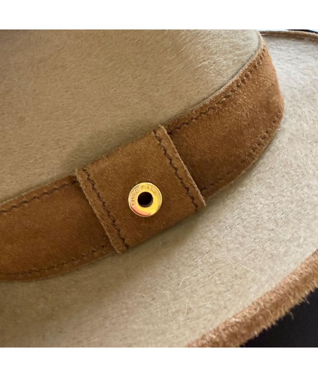 LORO PIANA Бежевая кашемировая шляпа, фото 7