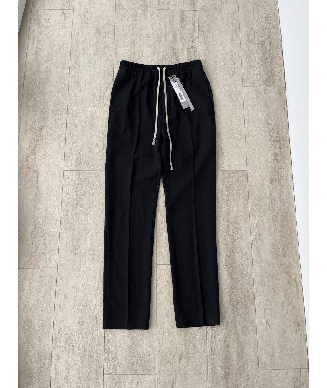 RICK OWENS Черные шерстяные повседневные брюки, фото 2