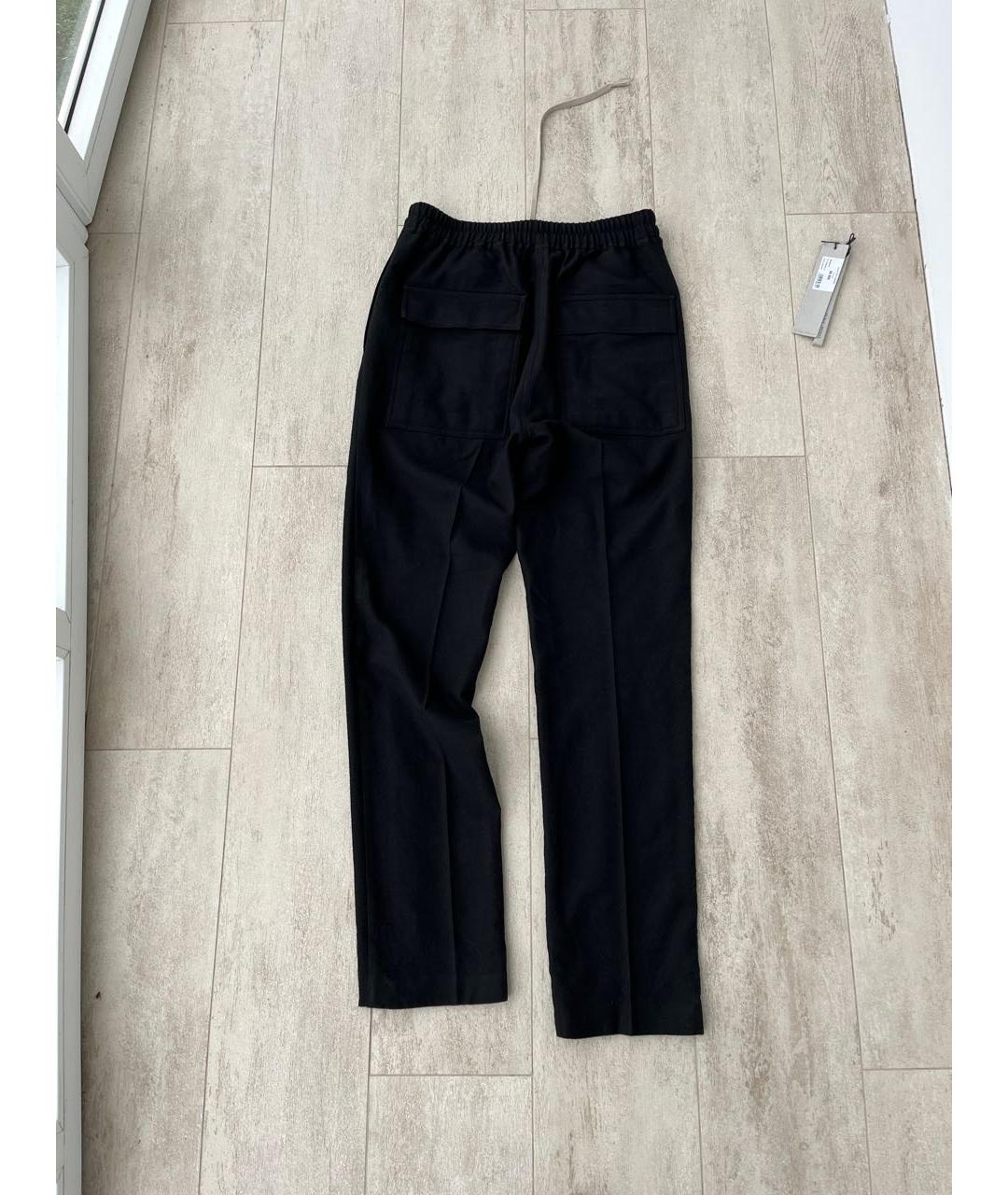 RICK OWENS Черные шерстяные повседневные брюки, фото 3