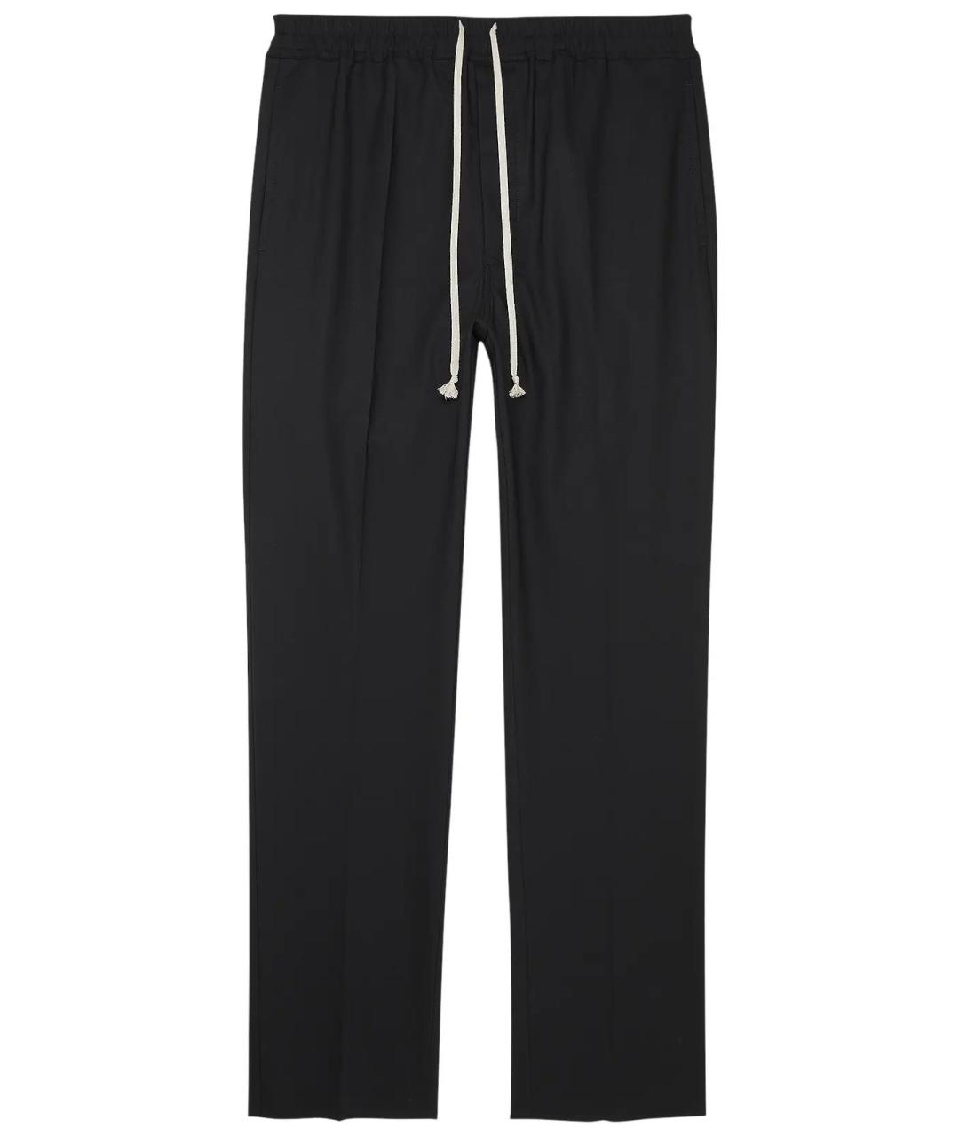 RICK OWENS Черные шерстяные повседневные брюки, фото 1