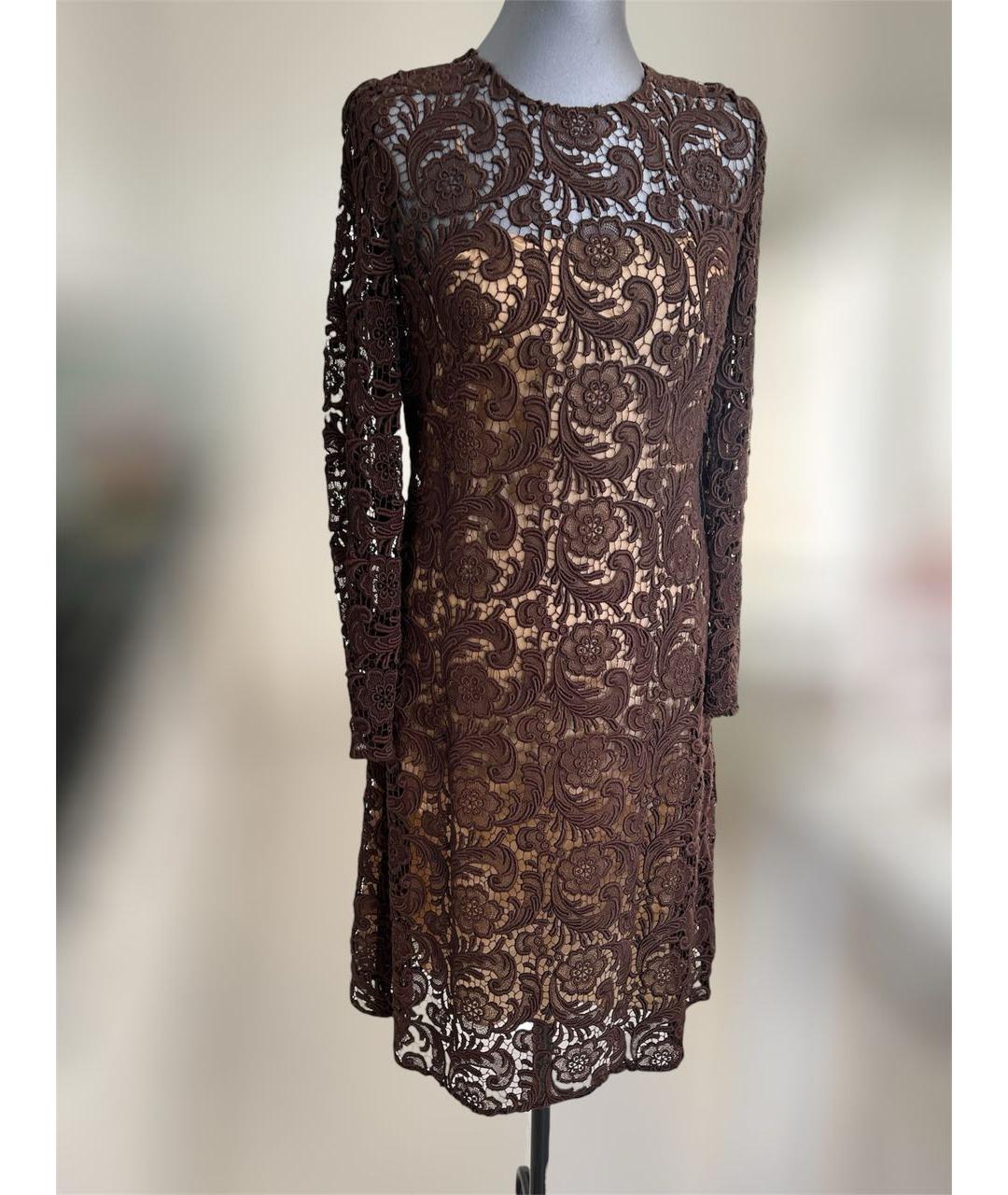 PRADA Коричневое хлопковое коктейльное платье, фото 8