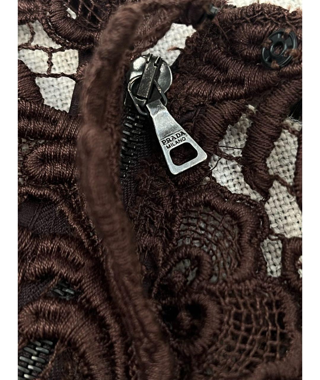 PRADA Коричневое хлопковое коктейльное платье, фото 6