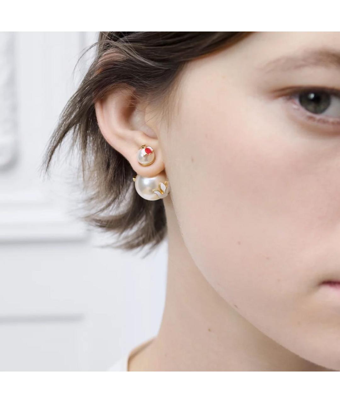 CHRISTIAN DIOR Белые серьги, фото 3