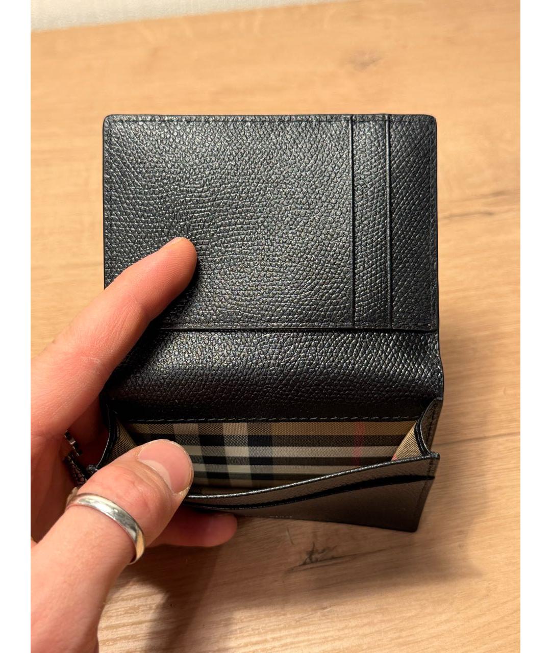 BURBERRY Черный кожаный кардхолдер, фото 3