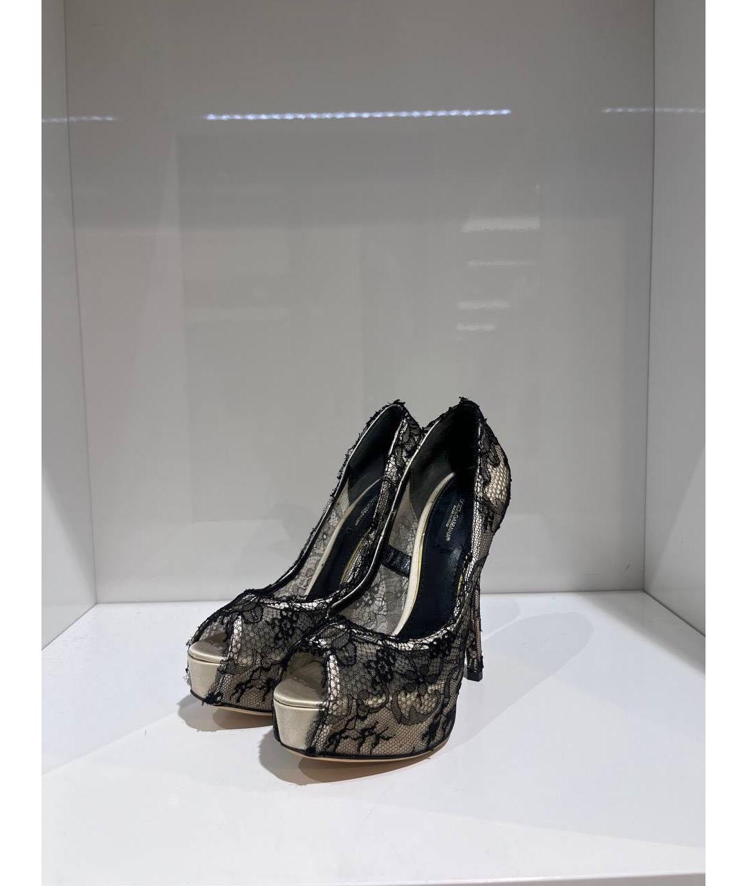 DOLCE&GABBANA Бежевые текстильные туфли, фото 2