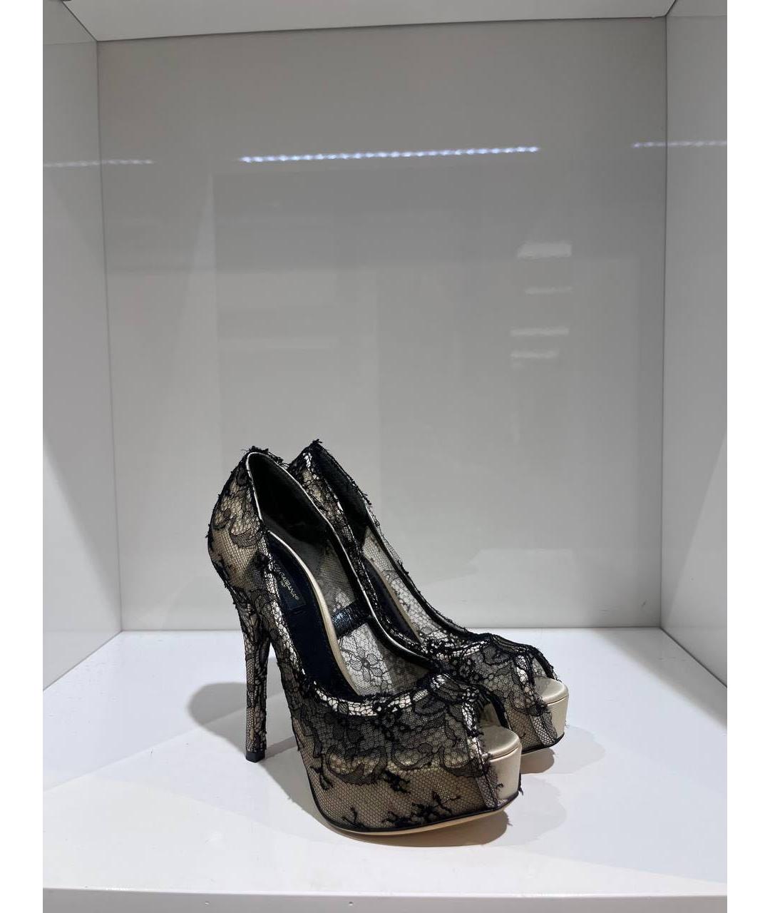 DOLCE&GABBANA Бежевые текстильные туфли, фото 4