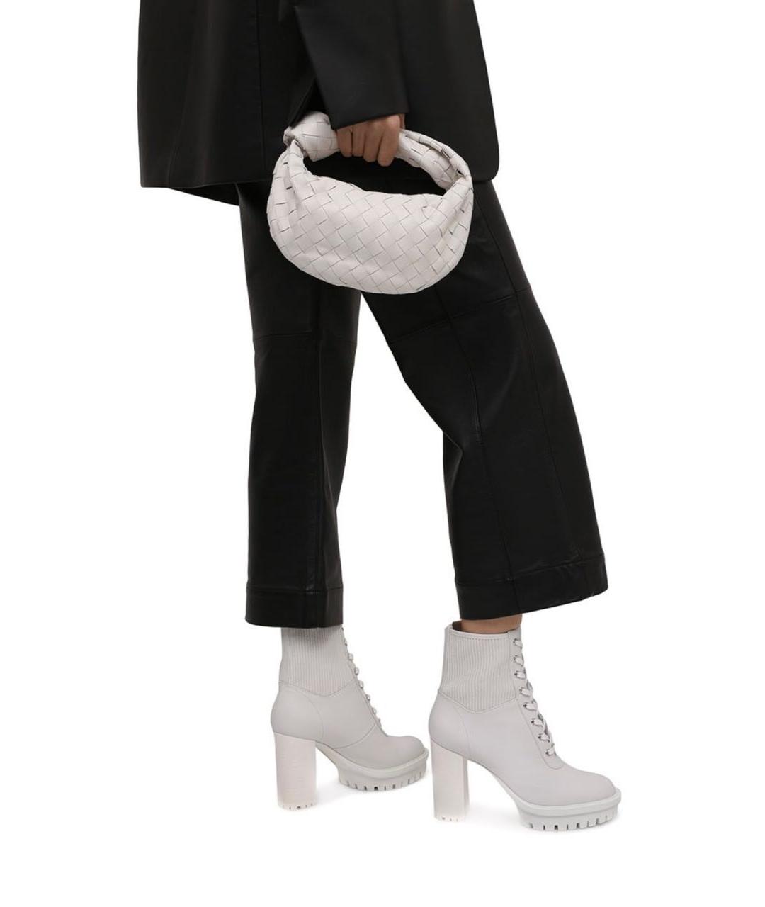 GIANVITO ROSSI Белые кожаные ботильоны, фото 5