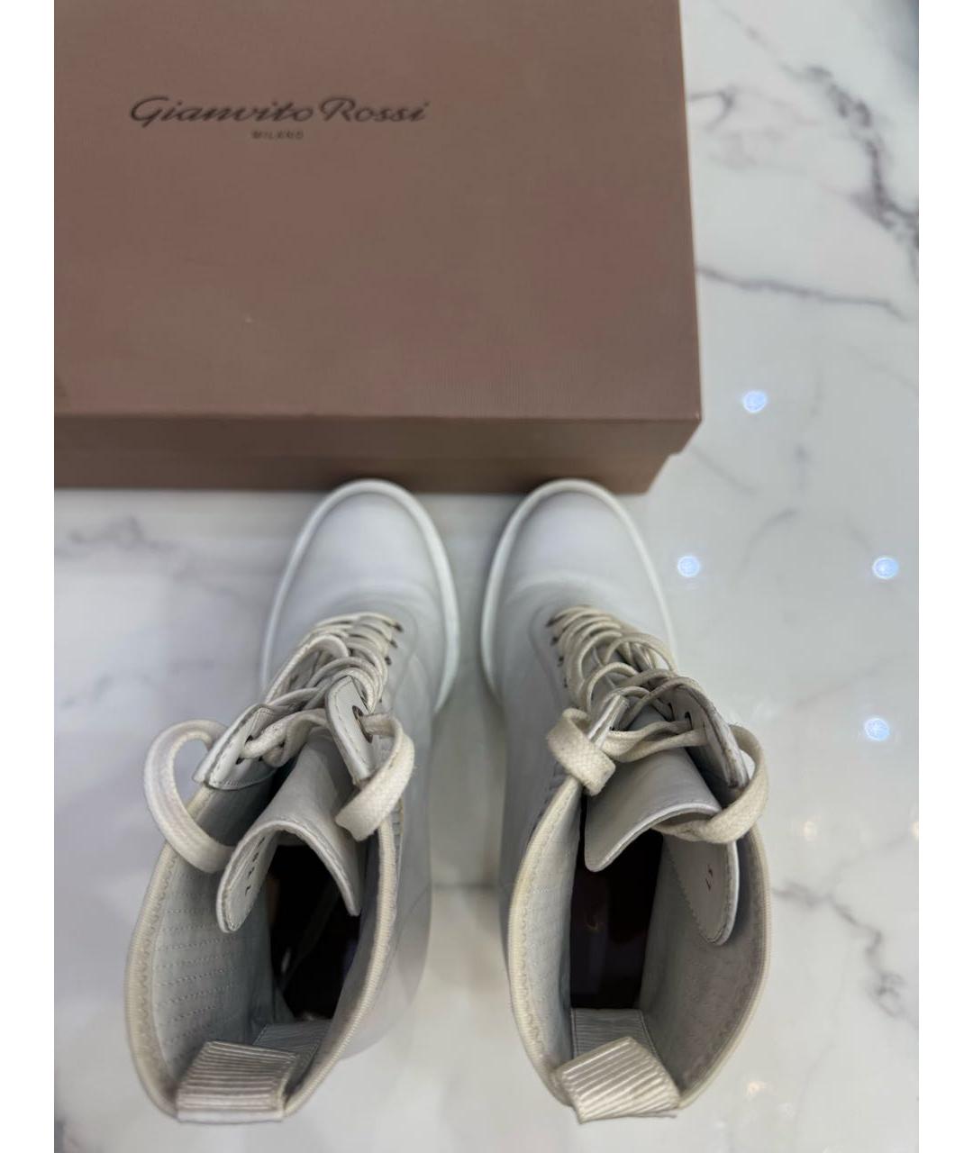 GIANVITO ROSSI Белые кожаные ботильоны, фото 3