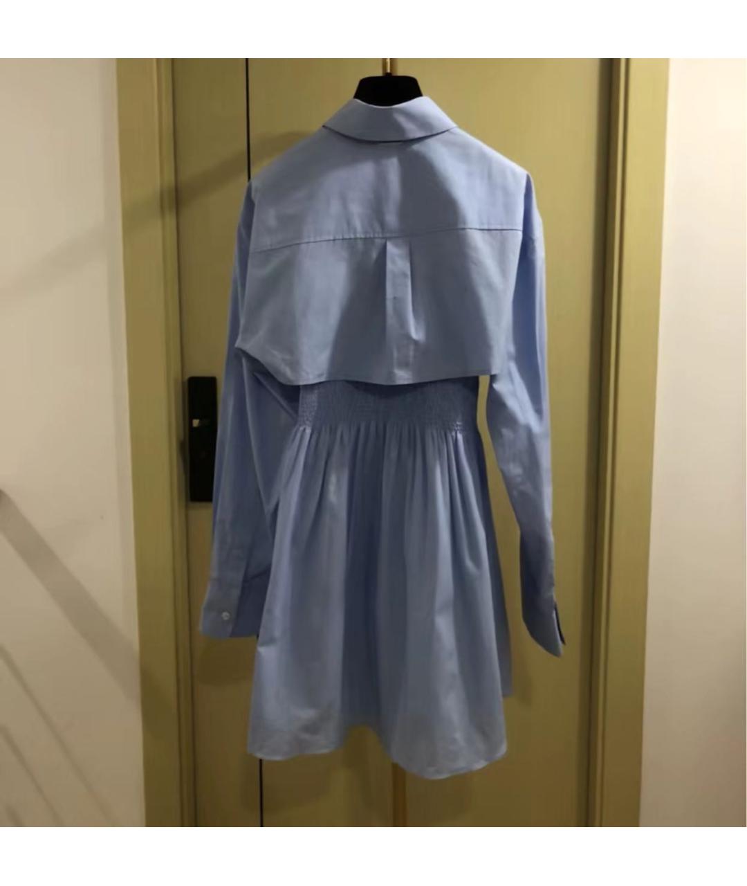 ALEXANDER WANG Голубое хлопковое коктейльное платье, фото 3