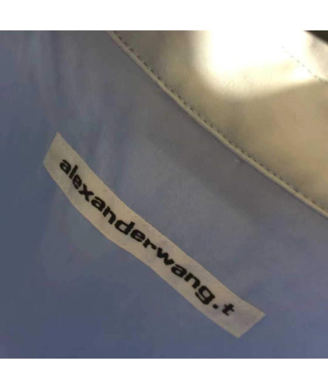 ALEXANDER WANG Голубое хлопковое коктейльное платье, фото 4