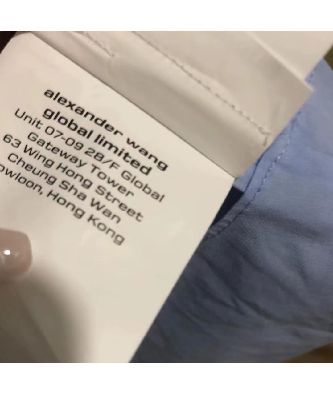 ALEXANDER WANG Голубое хлопковое коктейльное платье, фото 6