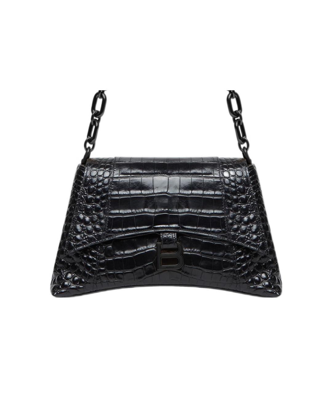 BALENCIAGA Черная кожаная сумка через плечо, фото 2