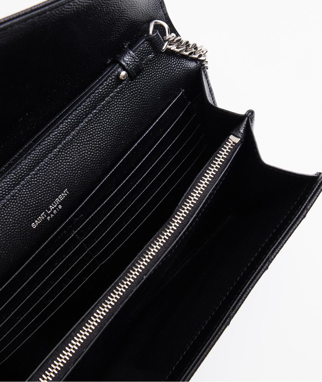 SAINT LAURENT Черная кожаная сумка через плечо, фото 6