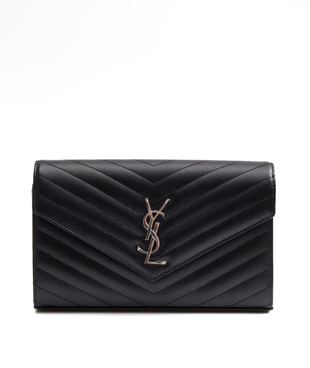 SAINT LAURENT Черная кожаная сумка через плечо, фото 9