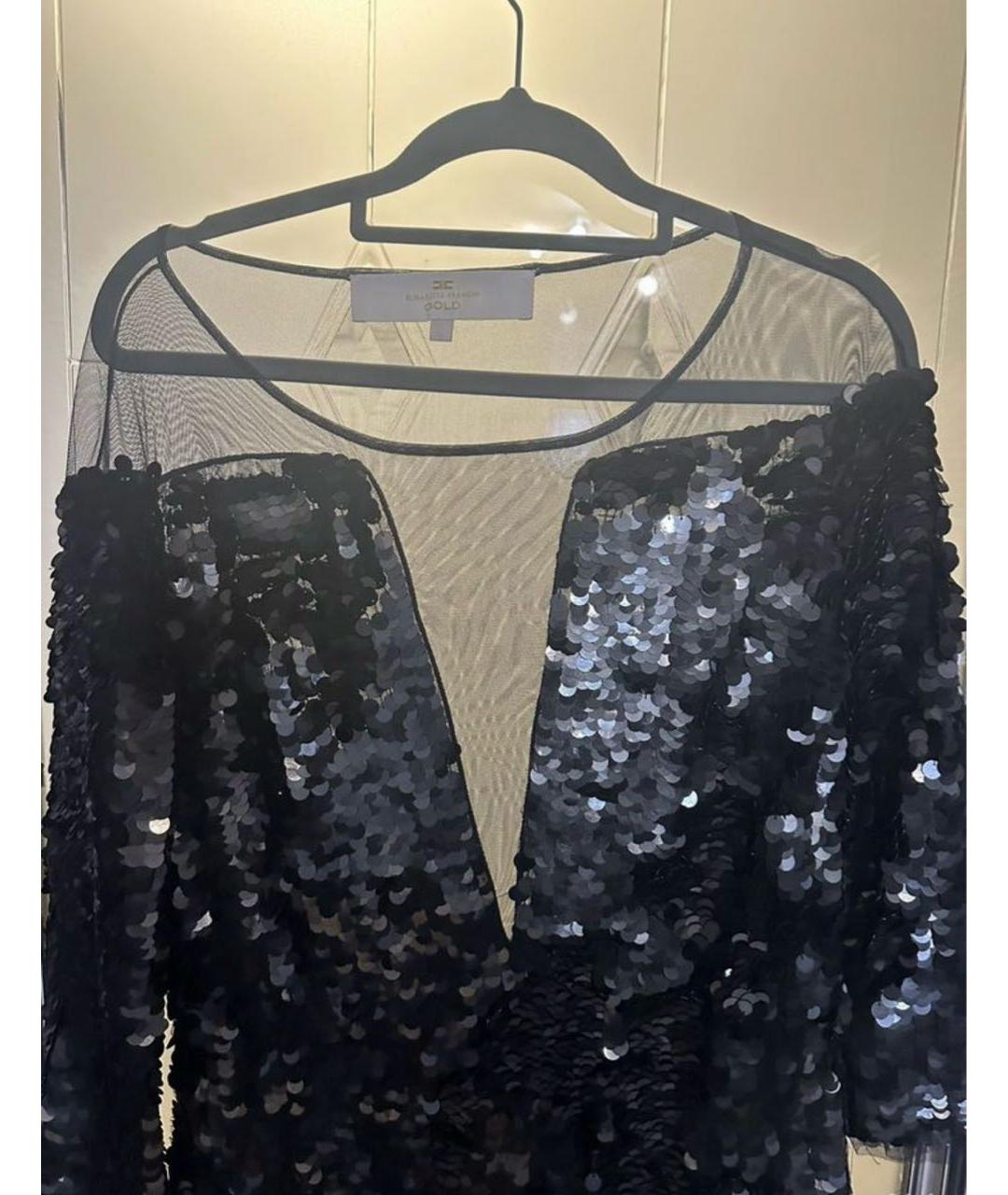 ELISABETTA FRANCHI Черное полиэстеровое коктейльное платье, фото 2