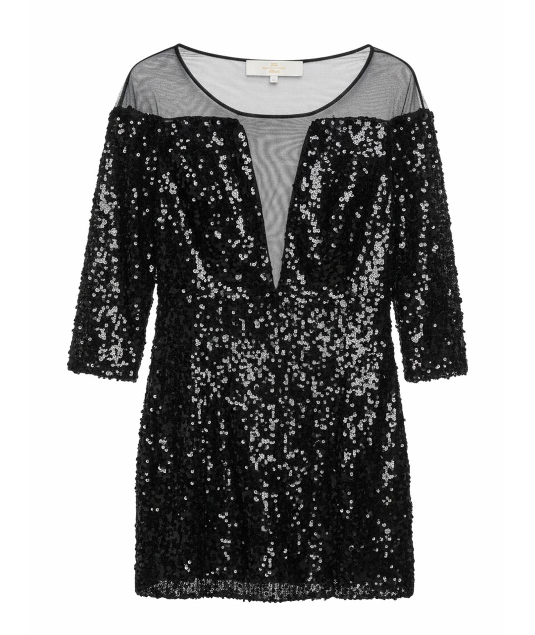 ELISABETTA FRANCHI Черное полиэстеровое коктейльное платье, фото 1