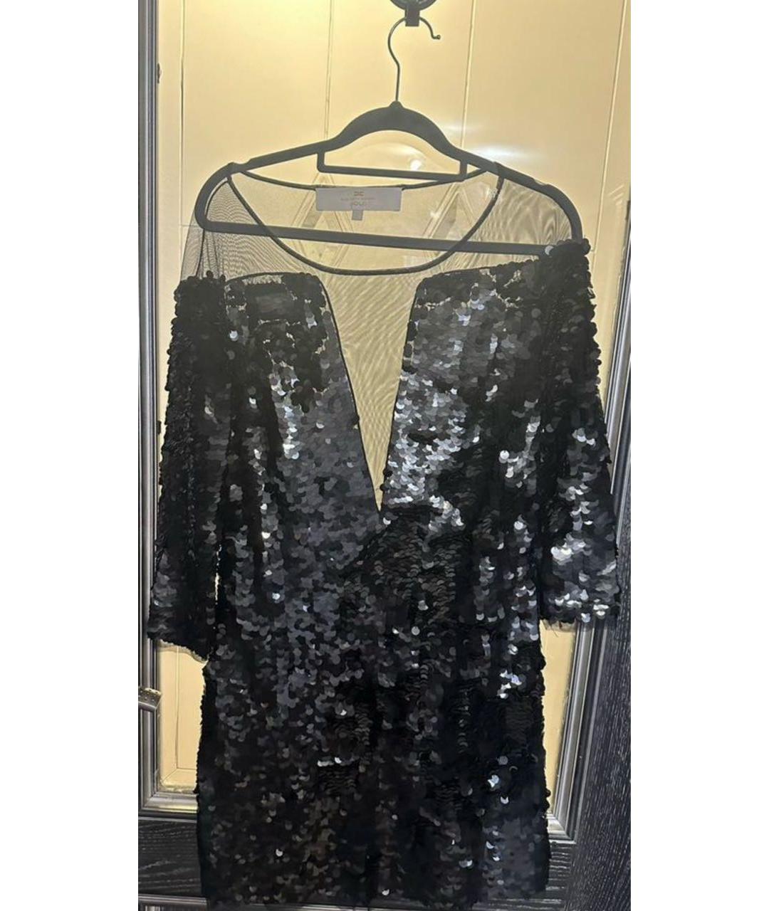 ELISABETTA FRANCHI Черное полиэстеровое коктейльное платье, фото 4