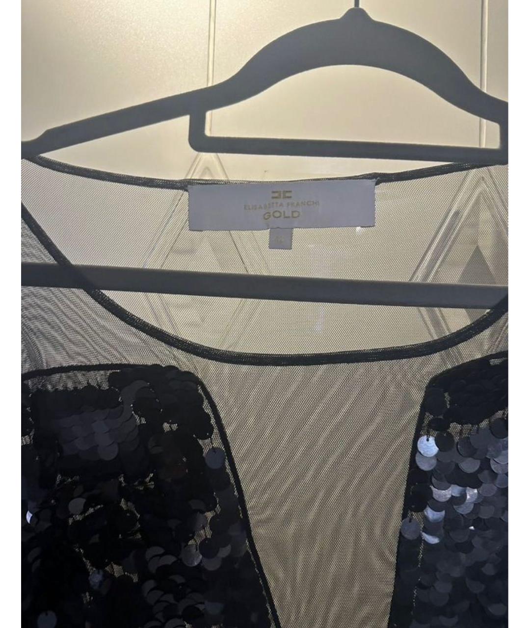 ELISABETTA FRANCHI Черное полиэстеровое коктейльное платье, фото 3