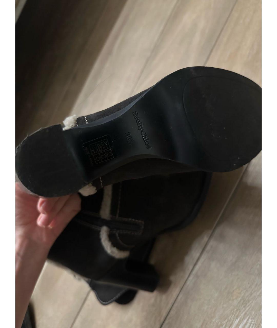 SEE BY CHLOE Коричневые замшевые сапоги, фото 5